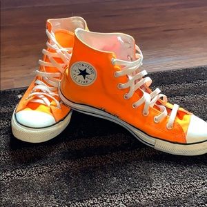 Men’s neon orange converse